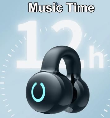 Bone Conduction Bluetooth Earphone - Single Ear Clip-On Stereo Design