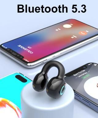 Bone Conduction Bluetooth Earphone - Single Ear Clip-On Stereo Design